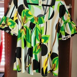 Women 1X multi color top